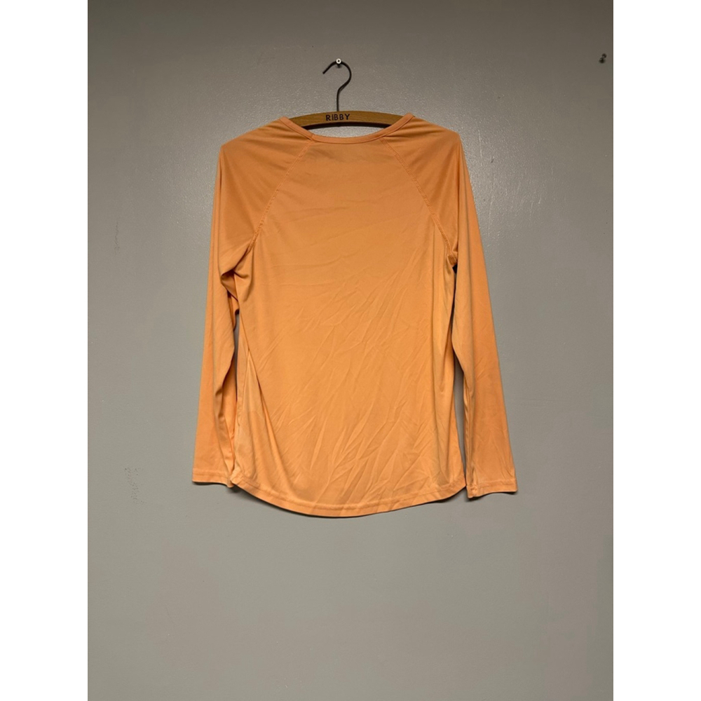 Women's Reel Life Long Sleeve Tee size Large Orange Blue Fish Graphic - Picture 2 of 3